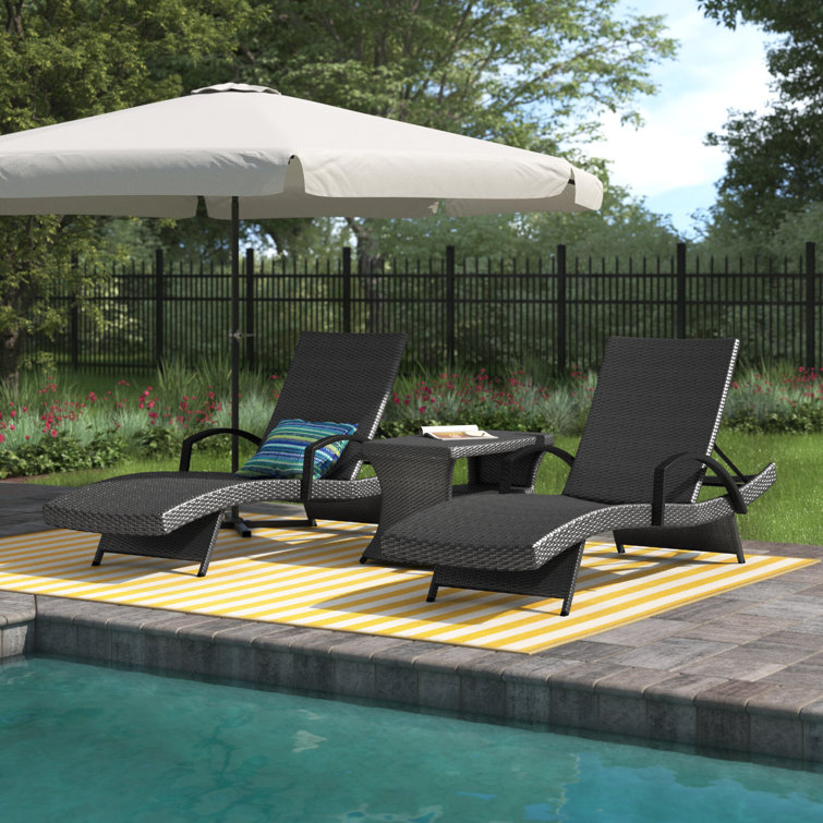 Sol 72 Outdoor™ Rebello Long Reclining Chaise Lounge Set & Reviews
